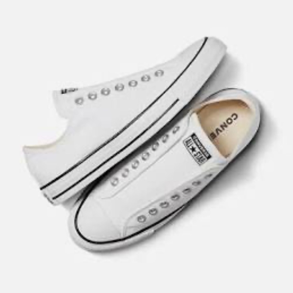 Converse White Slip-On Platform Sneakers